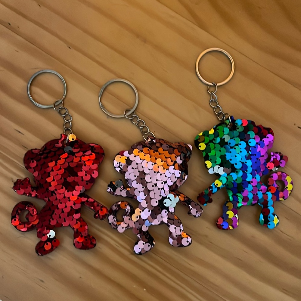 3 pack monkey keychain